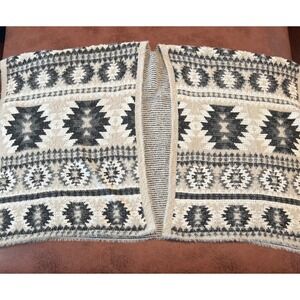 Cozy Geometric Tribal Pattern Cardigan Vest Shawl Open Front Fuzzy